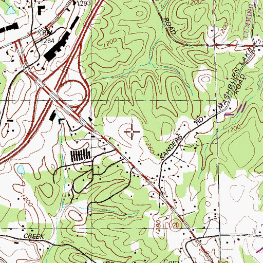 Topographic Map of Cumming Marketplace Shopping Center, GA