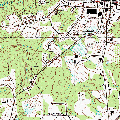 Topographic Map of Forsyth County Fire Department Station 1, GA