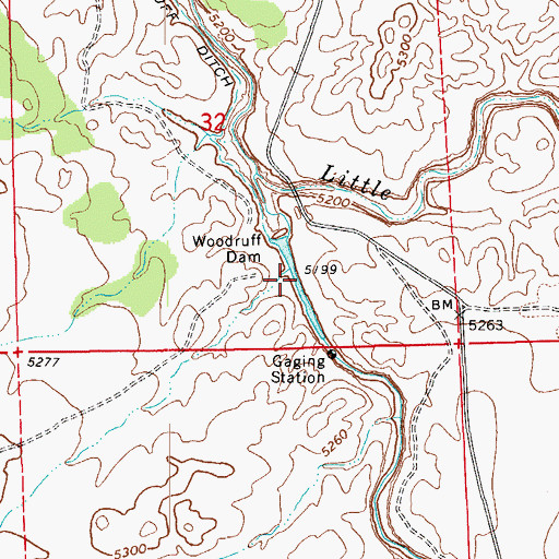 Topographic Map of Woodruff Reservoir, AZ