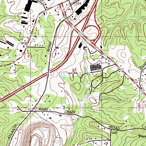 Topographic Map of Northside Hospital Forsyth Campus, GA