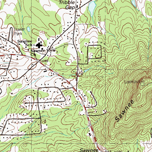 Topographic Map of Kingdom Hall of Jehovahs WItnesses, GA