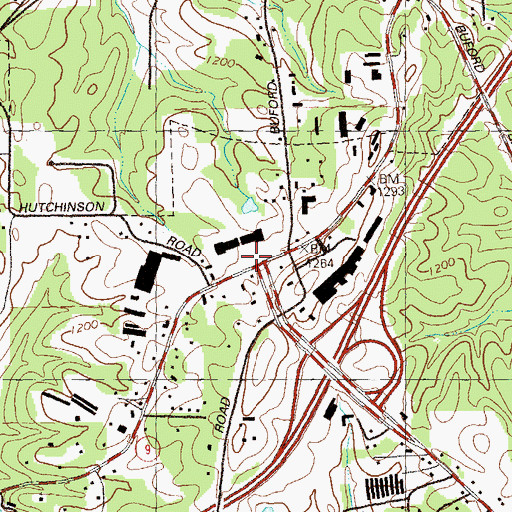 Topographic Map of Lanier Village Shopping Center, GA