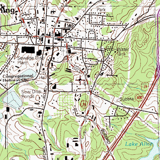 Topographic Map of Meadow Walk Shopping Center, GA