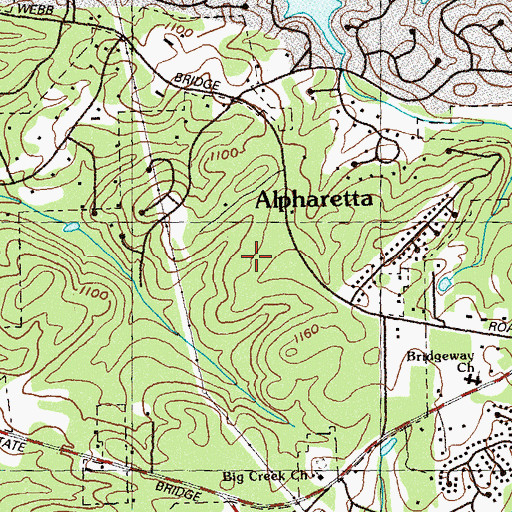 Topographic Map of Webb Bridge Middle School, GA