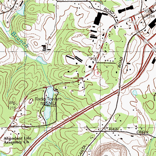 Topographic Map of North Lanier Baptist Church, GA