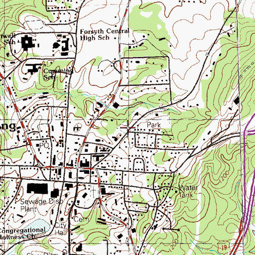 Topographic Map of Pilgrim Mill Square Shopping Center, GA