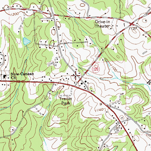 Topographic Map of Dallas Church of God, GA