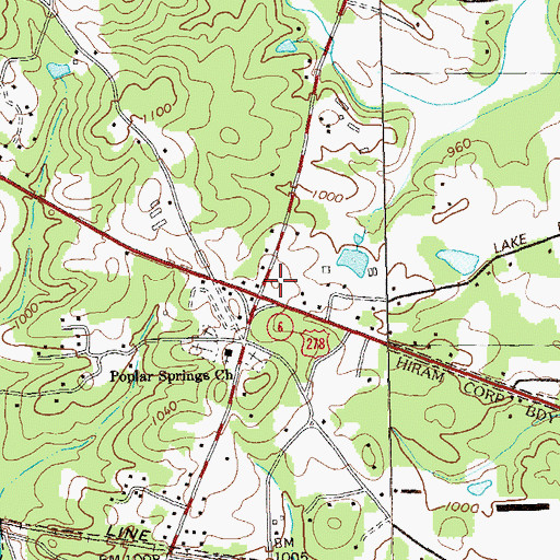 Topographic Map of Paulding Pavilion Shopping Center, GA