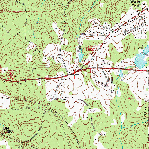 Topographic Map of Paulding Plaza Shopping Center, GA