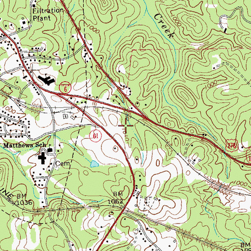 Topographic Map of Paulding Station 1 Fire Station, GA