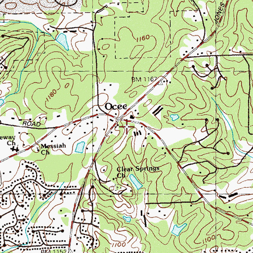 Topographic Map of Abbotts VIllage Shopping Center, GA