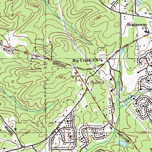 Topographic Map of Alpharetta Common Shopping Center, GA