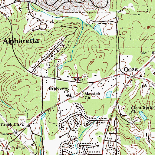 Topographic Map of Alpharetta International Academy, GA