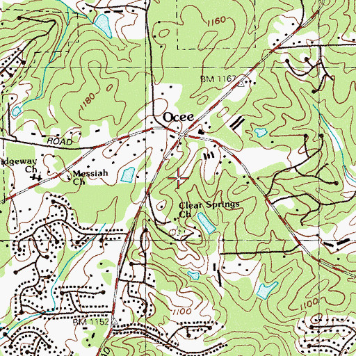 Topographic Map of Clear Springs Christian Academy, GA