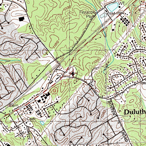Topographic Map of Duluth Business Park, GA