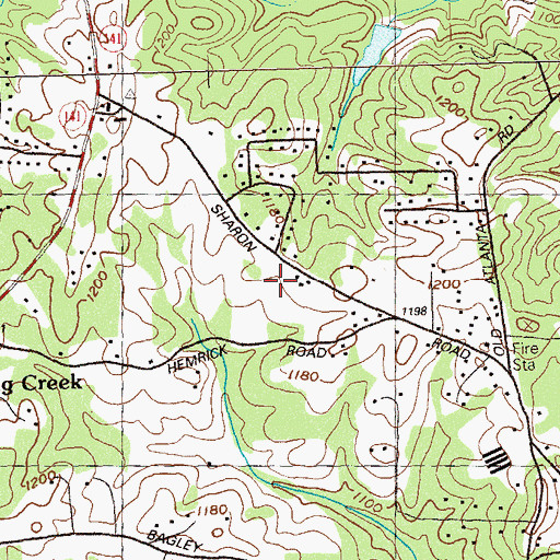 Topographic Map of Forsyth County Parks and Recreation Department, GA