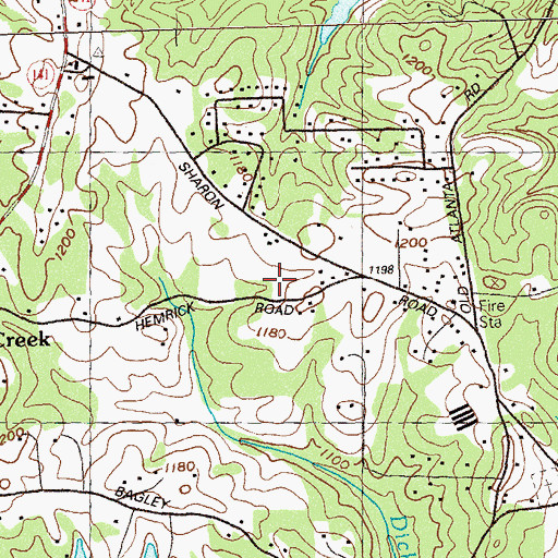 Topographic Map of Forsyth County Tax Commissioner Office Sharon Springs Branch, GA