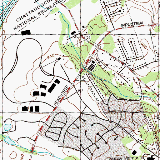 Topographic Map of French Quarter Shopping Center, GA