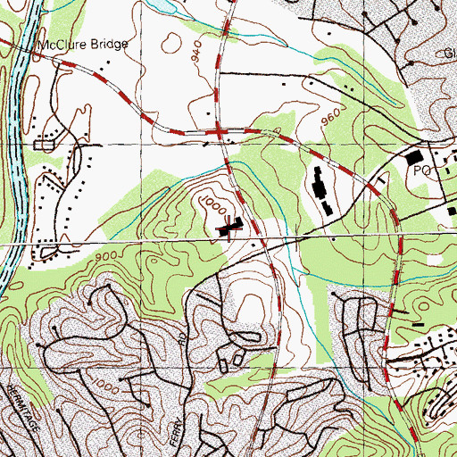 Topographic Map of Howell Center Shopping Center, GA