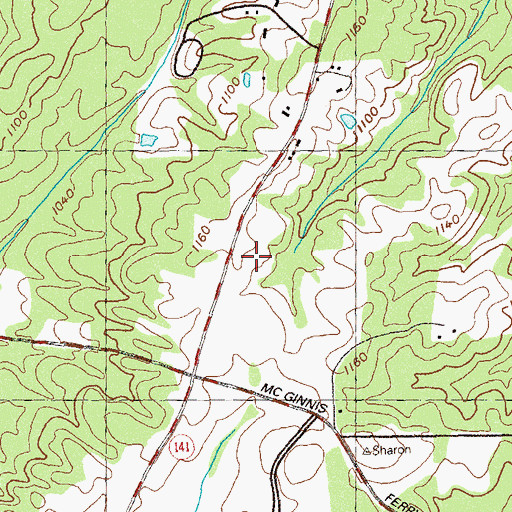 Topographic Map of Johns Creek Shopping Center, GA