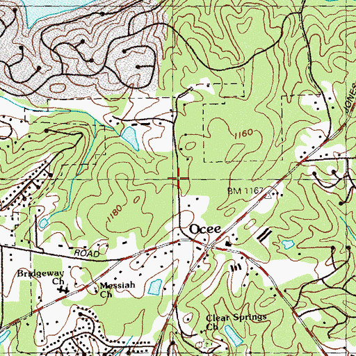 Topographic Map of Lake Windward Elementary School, GA
