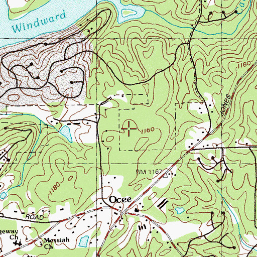 Topographic Map of Lake Windward Elementary School, GA