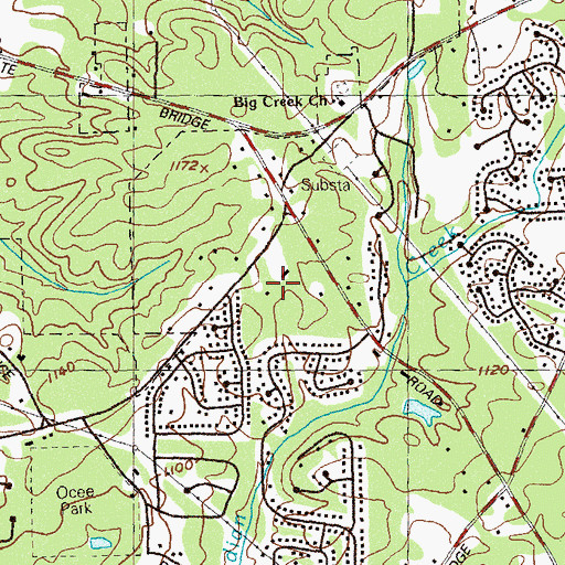 Topographic Map of Ocee Elementary School, GA