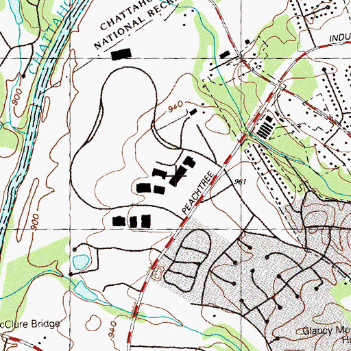 Topographic Map of River Green Business Park, GA