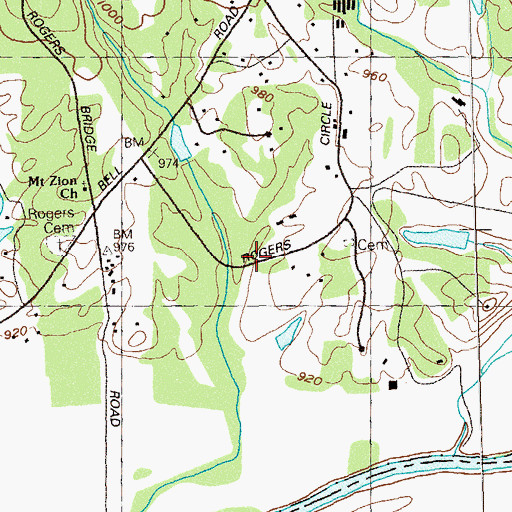 Topographic Map of River Trail Middle School, GA