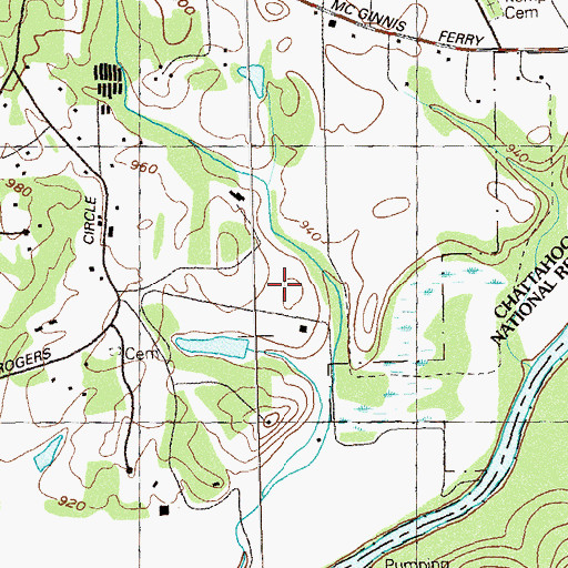 Topographic Map of River Trail Middle School, GA