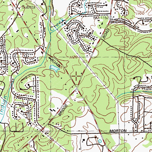 Topographic Map of Saddle Brook Shopping Center, GA
