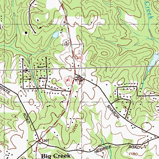 Topographic Map of Sharon Green Shopping Center, GA