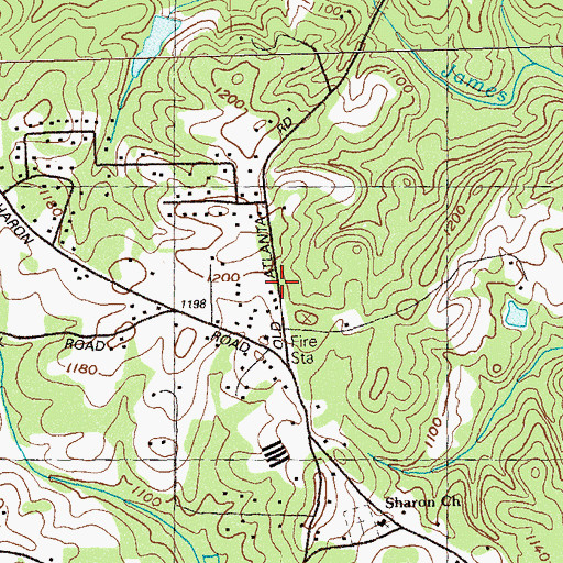 Topographic Map of South Forsyth Middle School, GA