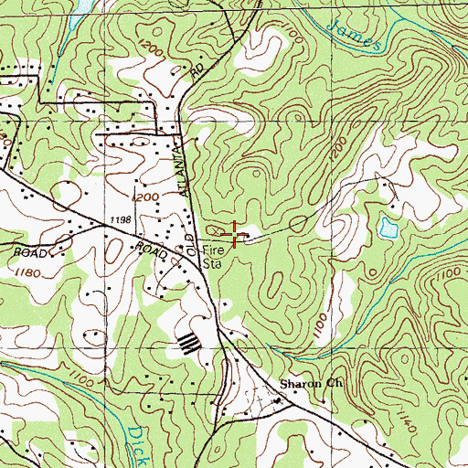 Topographic Map of South Forsyth Middle School, GA