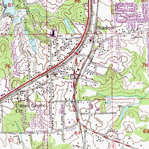 Topographic Map of Union City Fire Department Headquarters, GA