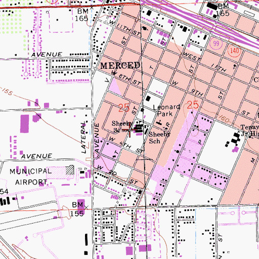 Topographic Map of Margaret Sheehy Elementary School, CA