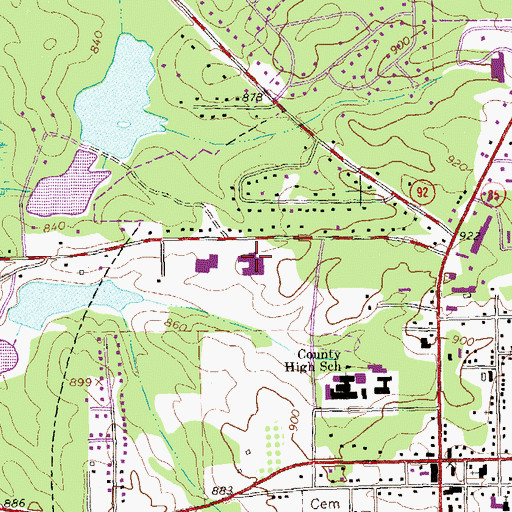 Topographic Map of Fayetteville Intermediate School, GA