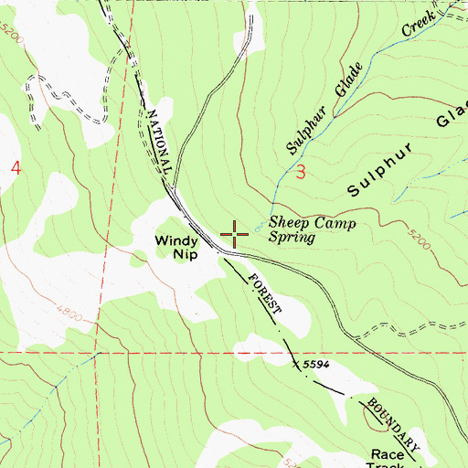 Topographic Map of Sheep Camp Spring, CA