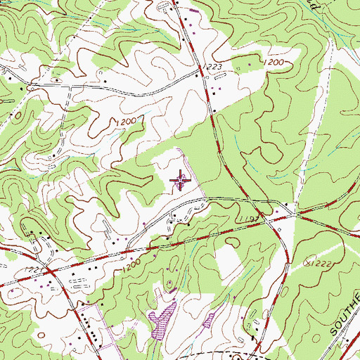 Topographic Map of Flowery Branch Elementary School, GA