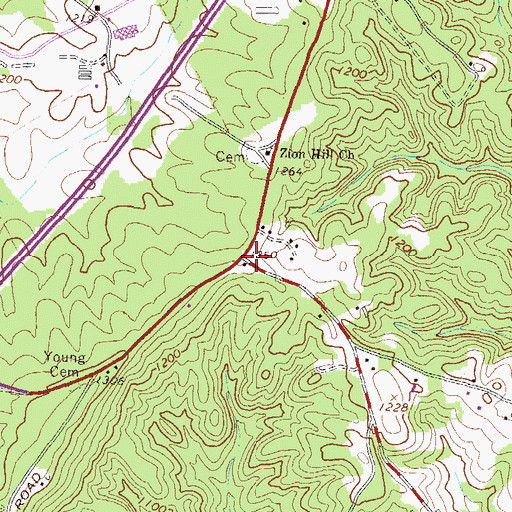 Topographic Map of Hall County Fire Station 5, GA