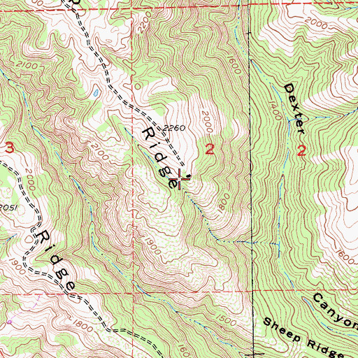 Topographic Map of Sheep Ridge, CA