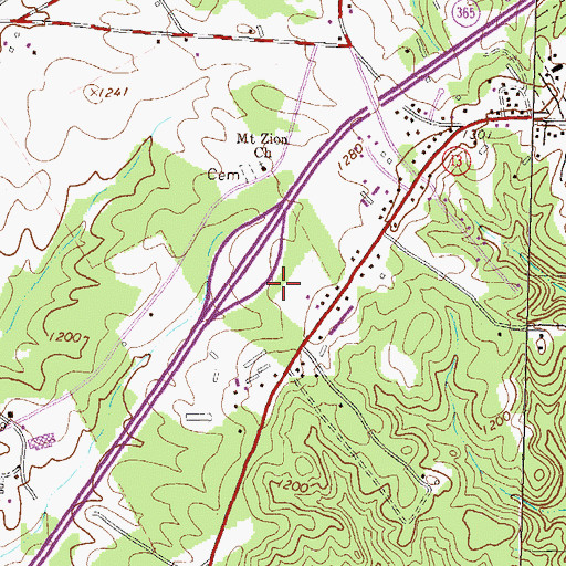 Topographic Map of Northeast Georgia Visitor Information Center, GA