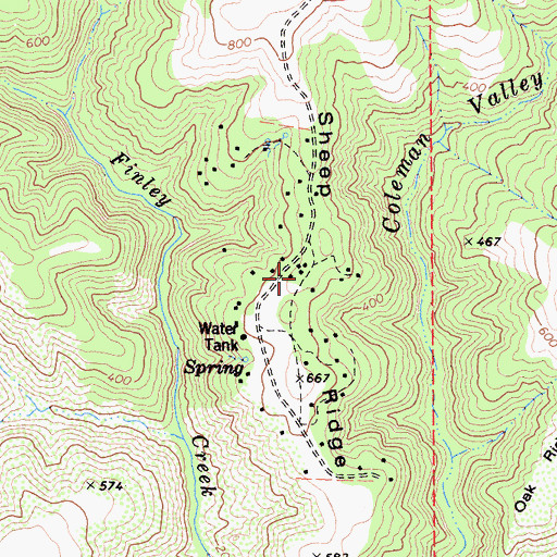 Topographic Map of Sheep Ridge, CA