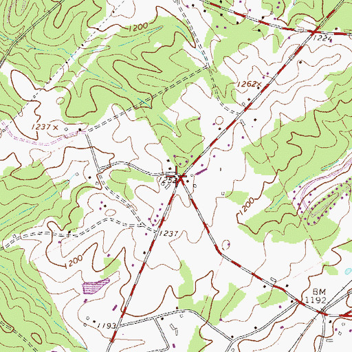Topographic Map of West Hall Baptist Church, GA