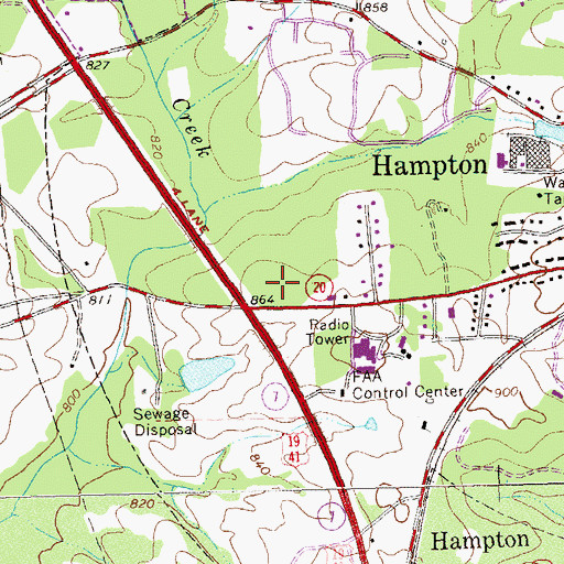 Topographic Map of Booths Crossing Shopping Center, GA