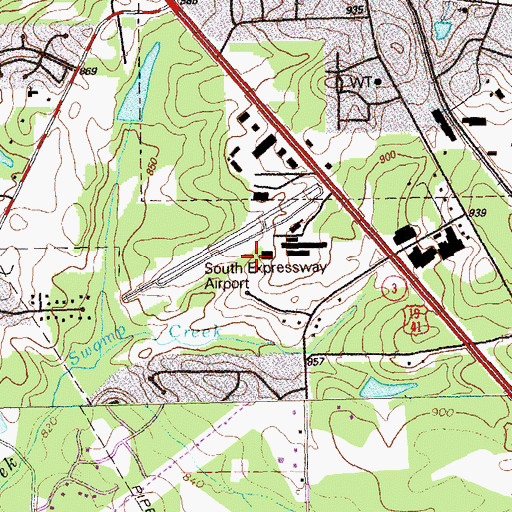 Topographic Map of Clayton County Jail, GA