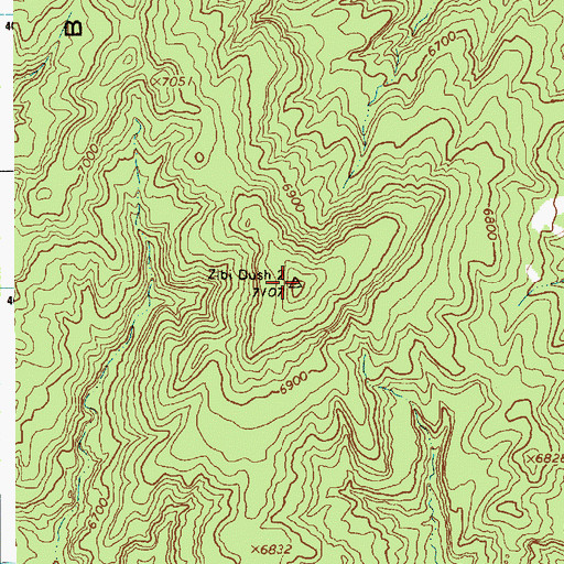Topographic Map of Ziltahjini Peak, AZ