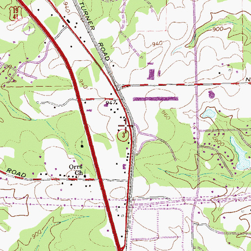 Topographic Map of Jonesboro Church of God, GA