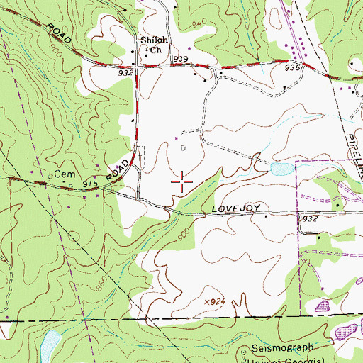 Topographic Map of Lovejoy Middle School, GA