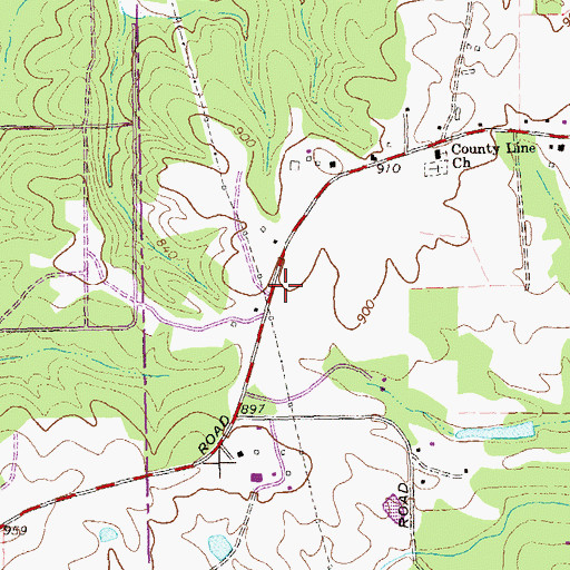 Topographic Map of Moores Temple Baptist Church, GA